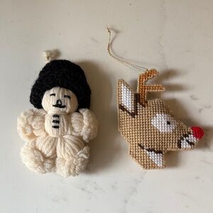 Vintage Handcrafted Christmas Ornaments Set of 2